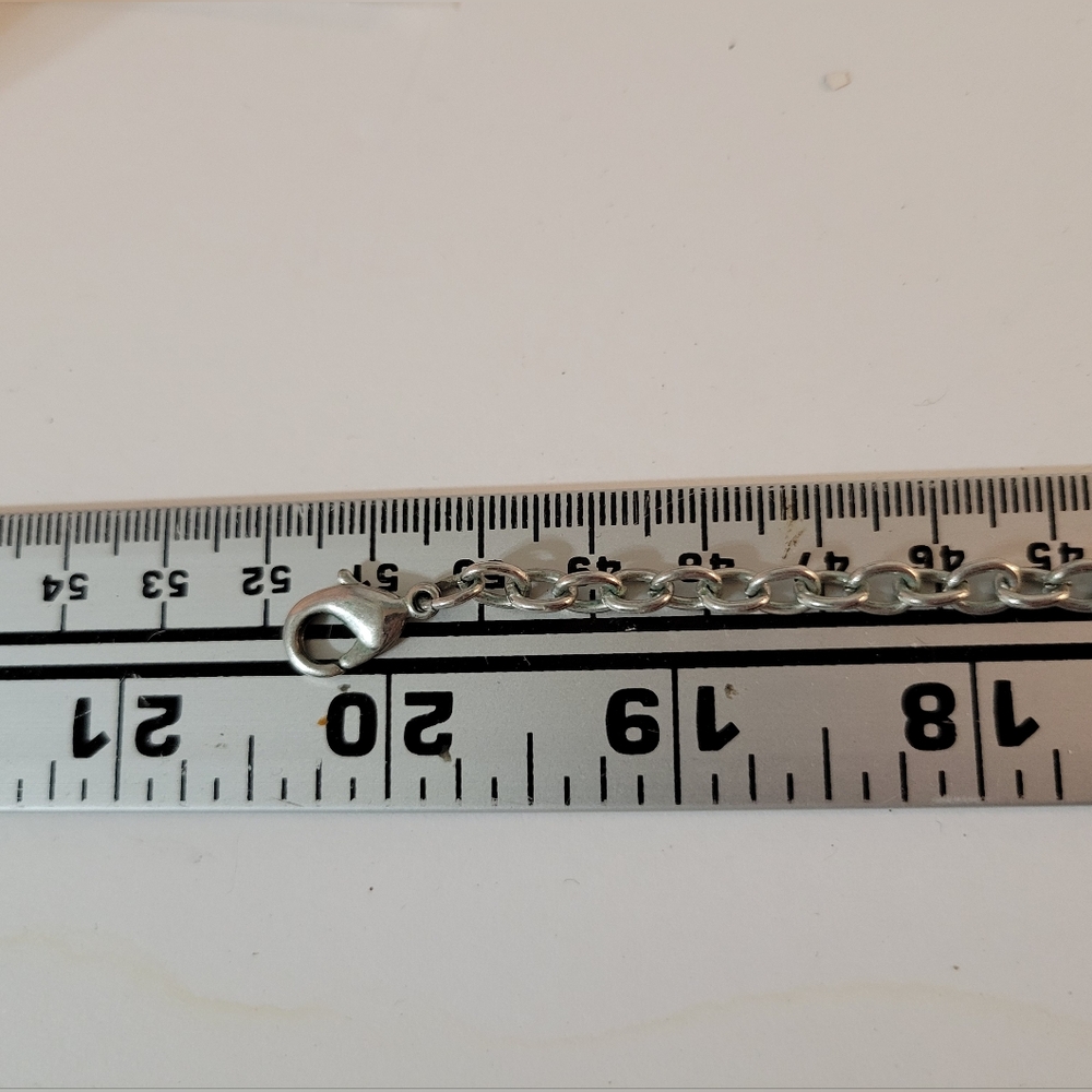 Statement Necklace Silvertone Crystals - image 6